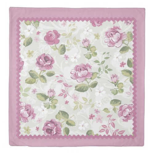 Romantic Pink floral Duvet Cover