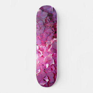 Romantic pink floral elegant hydrangeas skateboard