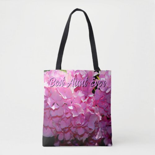 Romantic pink floral elegant hydrangeas  tote bag