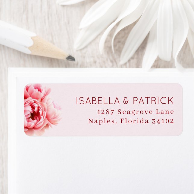 Romantic Pink Floral Illustration Label (Insitu)