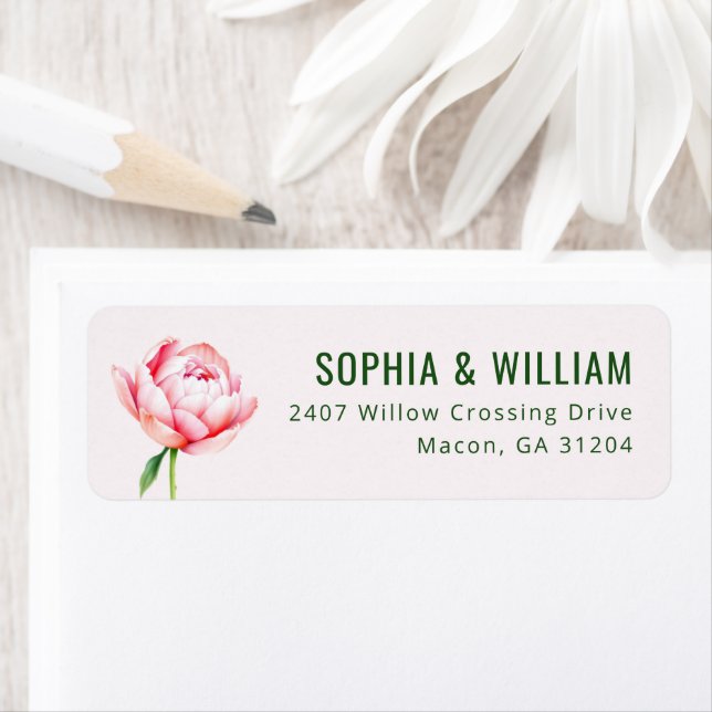 Romantic Pink Floral Minimalist Label (Insitu)