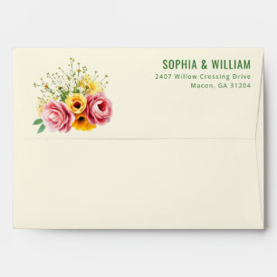 Romantic Pink Floral Photo Envelope
