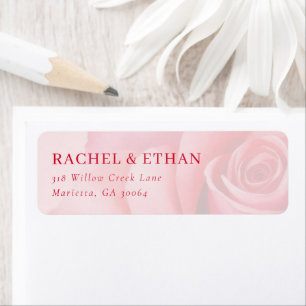 Romantic Pink Floral Photo Label