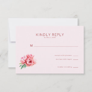 Romantic Pink Floral RSVP Card