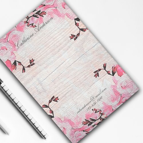 Romantic Pink Flowers On Rustic Wood Country Chic Post_it Notes