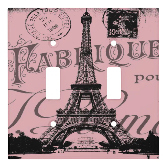 Eiffel Tower Paris Home Decor Vintage Tan Decor Metal Light Switch Plate Cover 