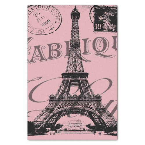 romantic pink french vintage paris eiffel tower tissue paper