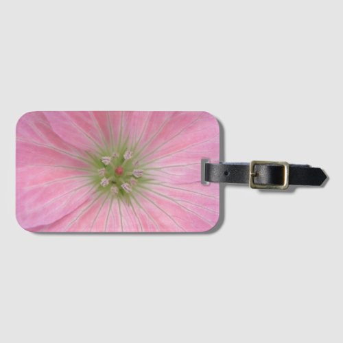 Romantic Pink Geranium Flower Detail Luggage Tag