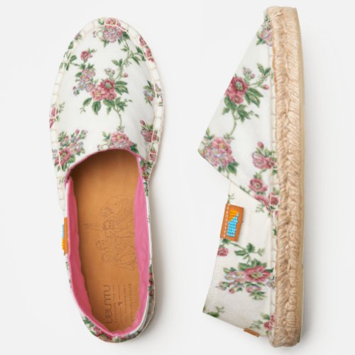 Romantic Pink Girly Floral Espadrilles