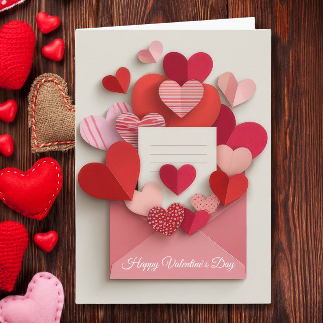 Romantic Pink Heart Envelope Valentine’s Day Card (Creator Uploaded)