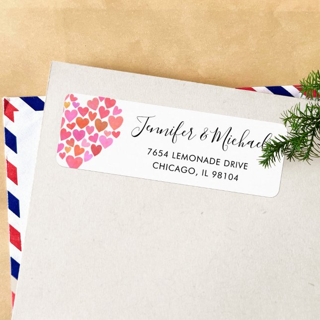 Romantic Pink Heart Return Address Label (Creator Uploaded)