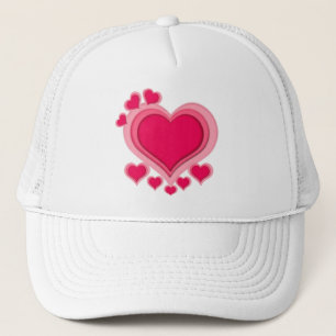 Romantic Pink Heart Valentine's Day Trucker Hat