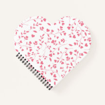 Romantic Pink Heart Vines White Pattern