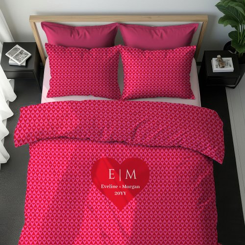 Romantic Pink Hearts I Love You Gift Duvet