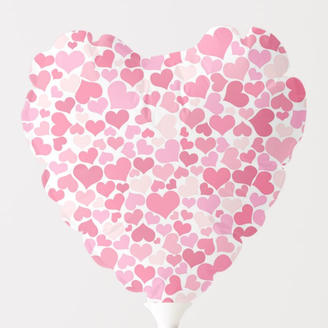 Romantic Pink Hearts Pattern Valentine's Day Balloon (Front)