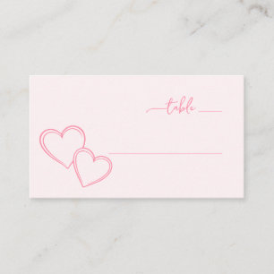 Romantic Pink Hearts Place Card