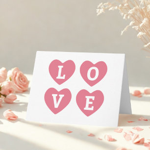 Romantic Pink Hearts Valentine's Day Card