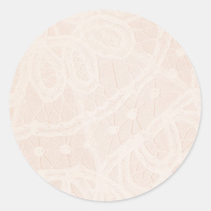 Romantic Pink Lace Photo Wedding Classic Round Sticker