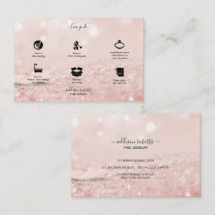 Romantic pink light effect glitter Jewelry Care Bu Business Card