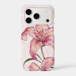 Romantic Pink Lilies Botanical iPhone Shell 17 Pro Case