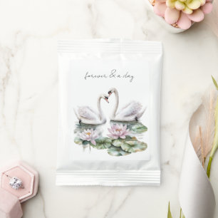 Romantic Pink Lotus Floral Swans Wedding Margarita Drink Mix