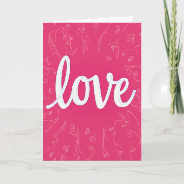 Romantic Pink Love Card (Front)
