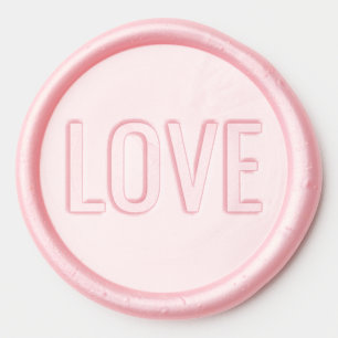 Romantic Pink Minimalist Love Stamp Wax Seal Sticker