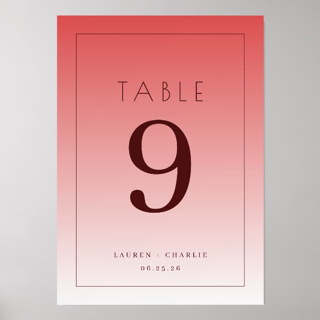 Romantic Pink Minimalist Wedding Table Card Holder (Front)