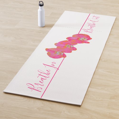 Romantic Pink Orchid watercolor painting  Yoga Mat