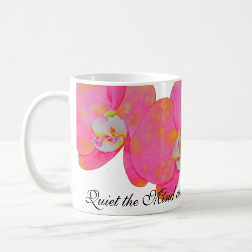 Romantic Pink Orchid watercolor tropical floral Coffee Mug