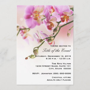 Romantic Pink Orchids Your Event Invitation