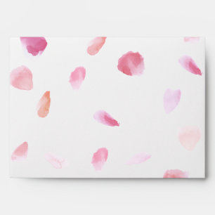 Romantic Pink Peach Rose Petals Envelope