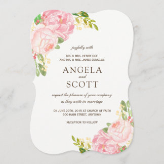 Romantic Pink Peony Wedding Invitations
