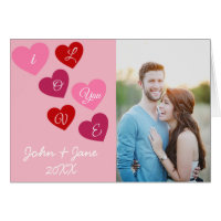 Romantic Pink Personalised Photo Valentines Card