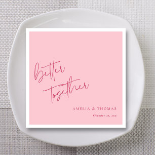 Romantic Pink: Personalized Better Together Napkins