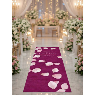 Romantic Pink Petals Wedding  Outdoor Rug