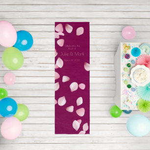 Romantic Pink Petals Wedding Outdoor Rug