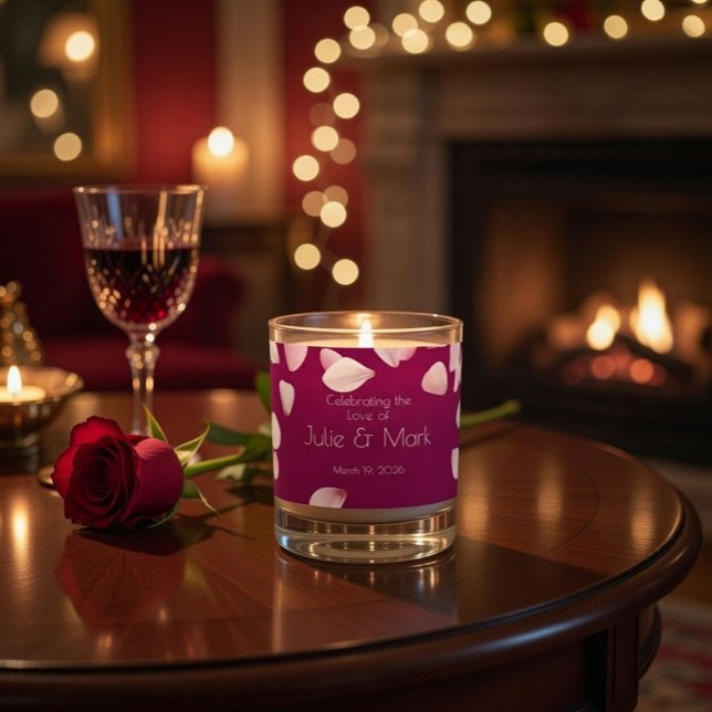 Romantic Pink Petals Wedding  Scented Candle (Creator Uploaded)