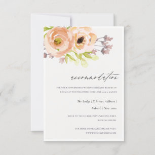 ROMANTIC PINK, PURPLE, BLUE FLORAL ACCOMMODATION INVITATION