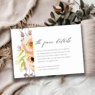 ROMANTIC PINK, PURPLE, BLUE FLORAL INFORMATION INVITATION