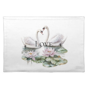 Romantic Pink Purple Floral Wedding Cloth Placemat