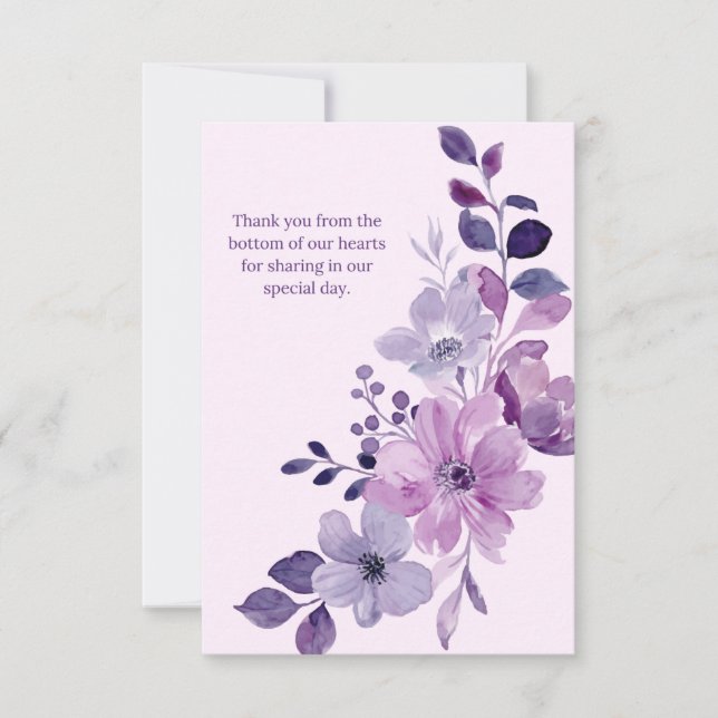 Romantic Pink & Purple Floral Wedding Invitation (Front)