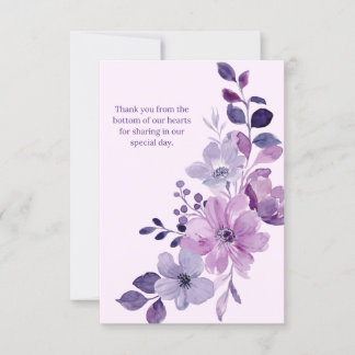 Romantic Pink & Purple Floral Wedding Invitation