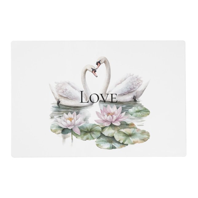 Romantic Pink Purple Floral Wedding Placemat (Front)