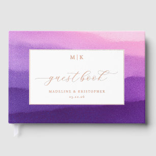 Romantic Pink Purple Gradient Guestbook Cover