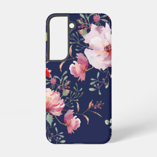 Romantic Pink & Red Floral Botanical Pattern Samsung Galaxy S22 Case