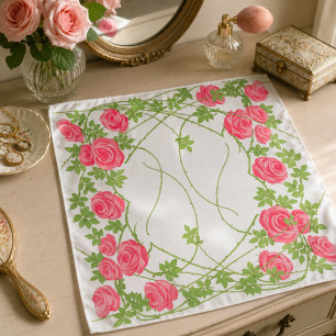Romantic Pink Rose Botanical Bandana