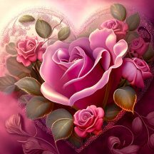 Romantic Pink Rose Jigsaw Puzzle