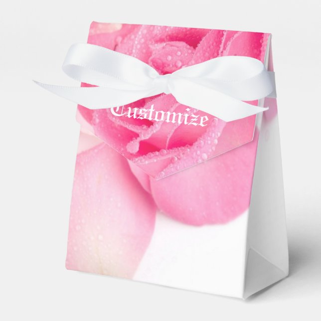 Romantic Pink Rose Pedals Favor Box (Front Side)