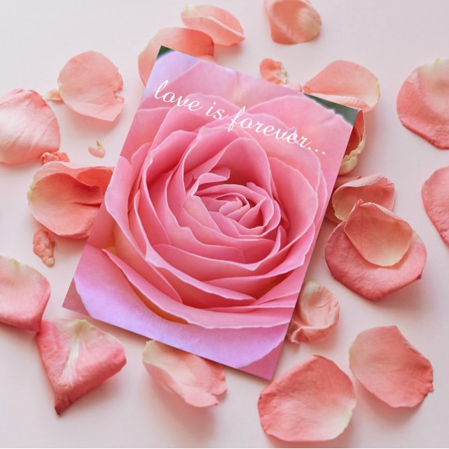 Romantic Pink Rose Personalized Marriage Proposal Card (In Situ)